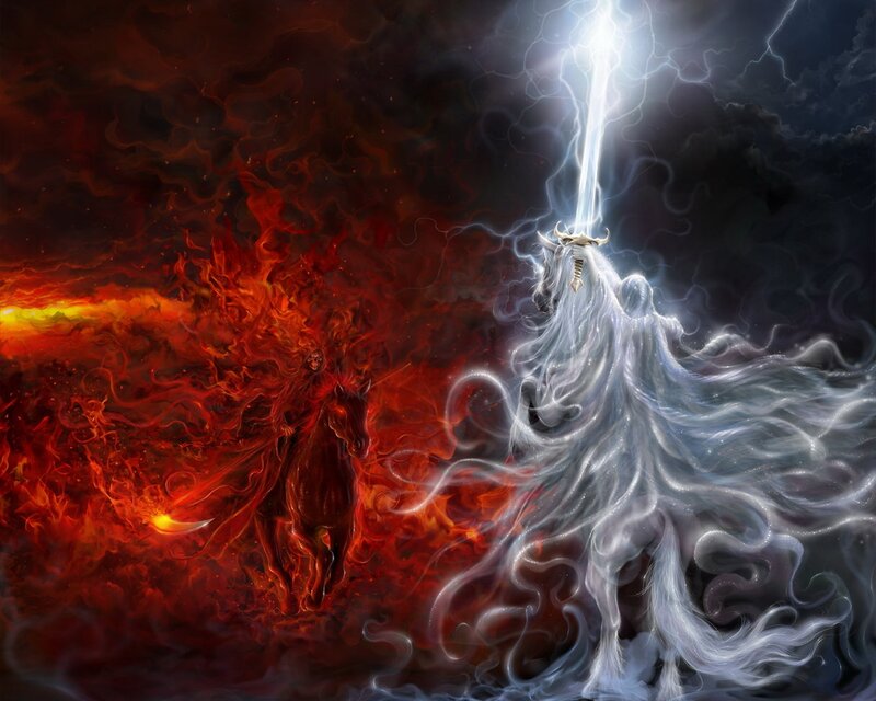 Two Horses in Battle