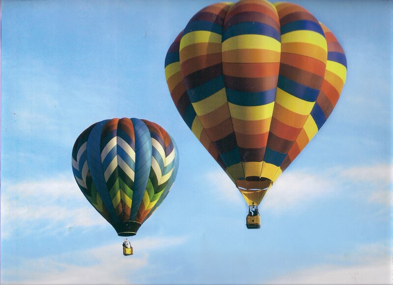Two Hot Air Balloons — Blue
