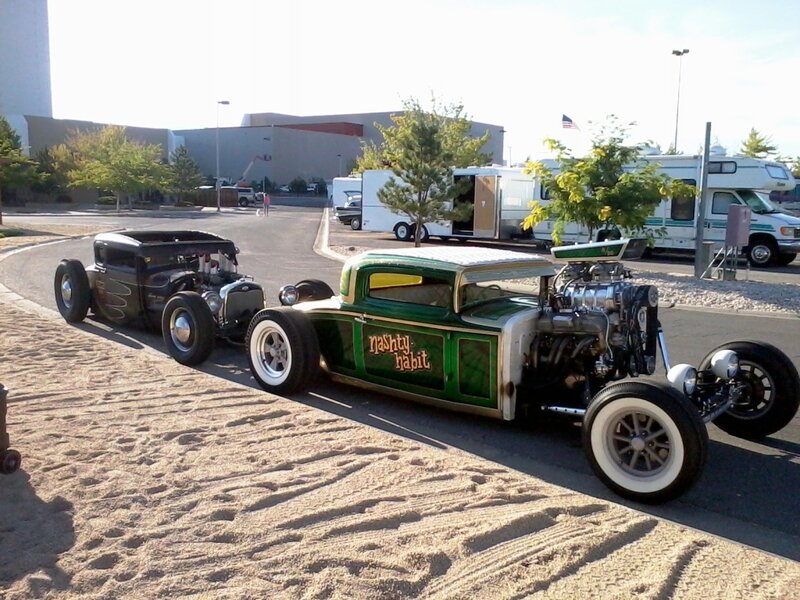 Two Hot Rods Parked