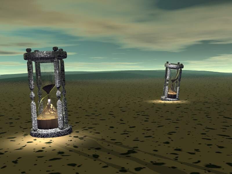 Two Hourglasses in Desert