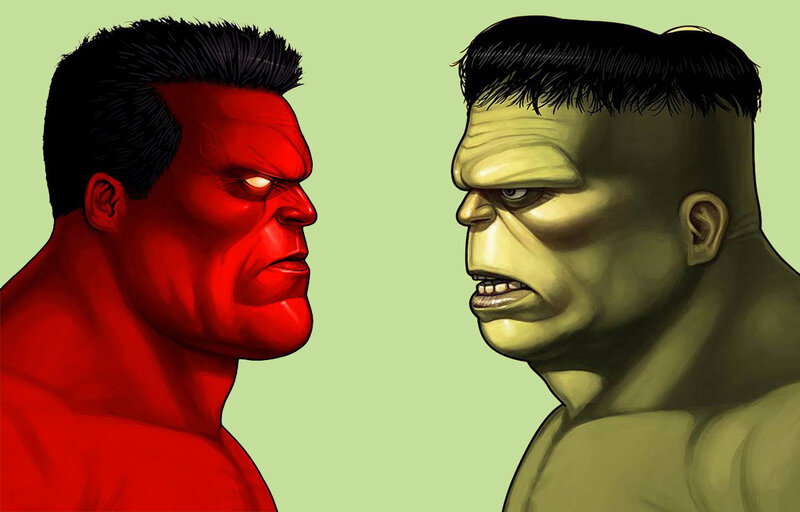 Two Hulks Facing Off