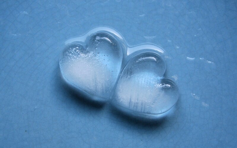 Two Ice Hearts — Blue, Calm