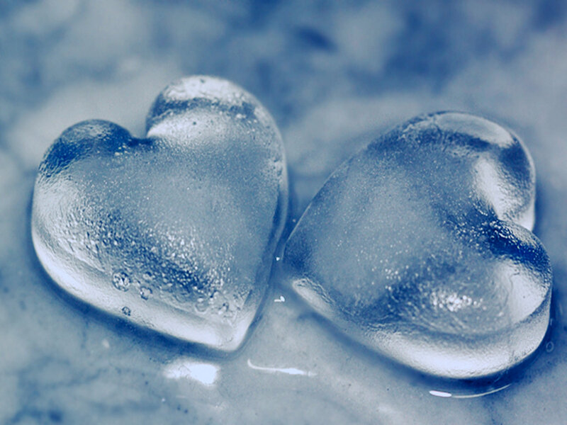 Two Ice Hearts — Blue