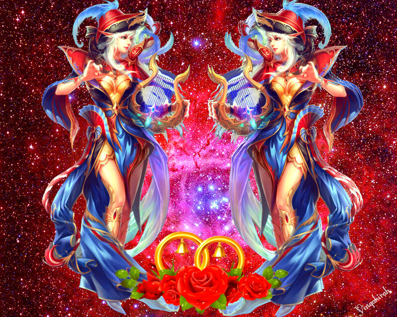 Two Identical Female Characters — Red