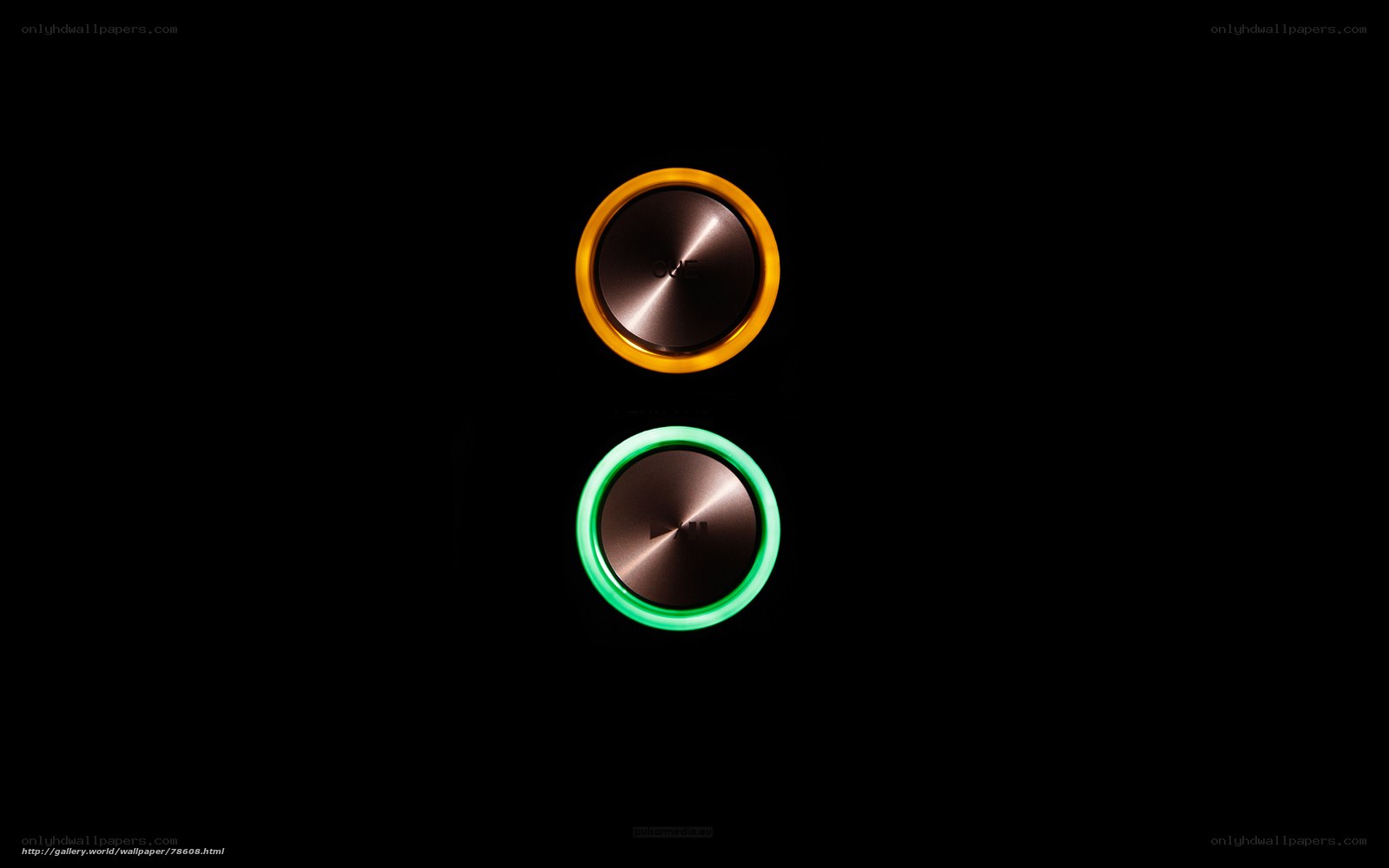 two illuminated buttons