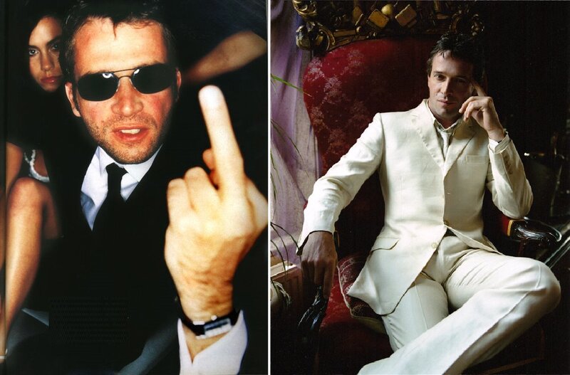 Two images of a man in different settings