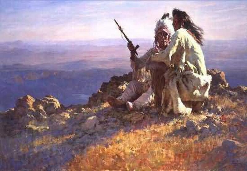 Two Indigenous Men on Hill