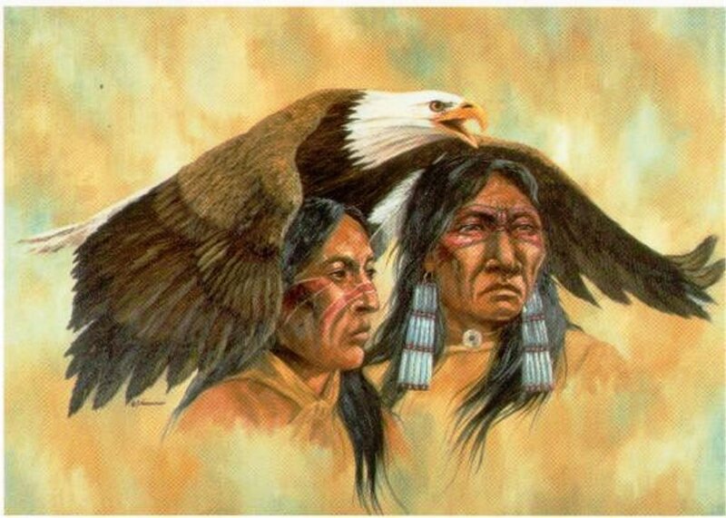 Two Indigenous Men with Eagle