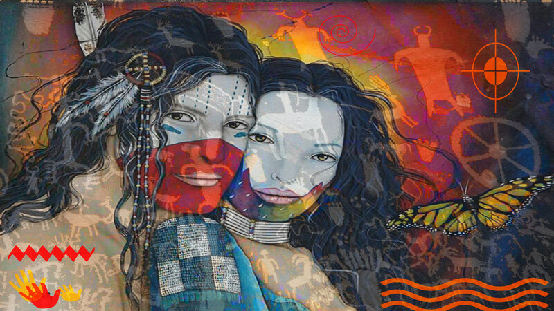 Two Indigenous Women — Red