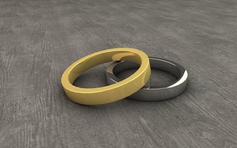 Two Interlocked Rings — Gold