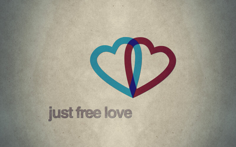 Two Interlocking Hearts — Blue