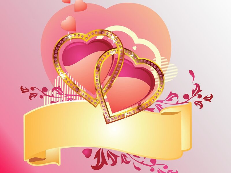 Two Interlocking Hearts — Pink