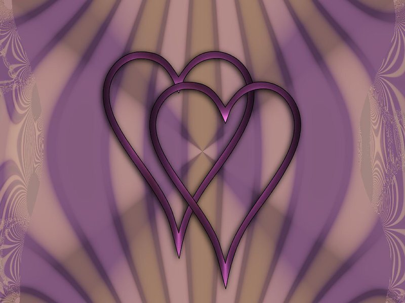 Two Intertwined Hearts — Purple, Calm