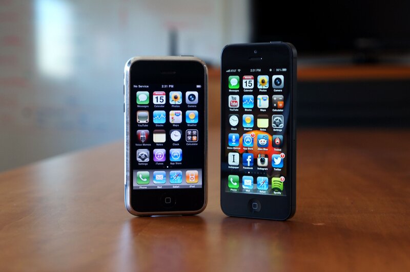 Two IPhones on Table