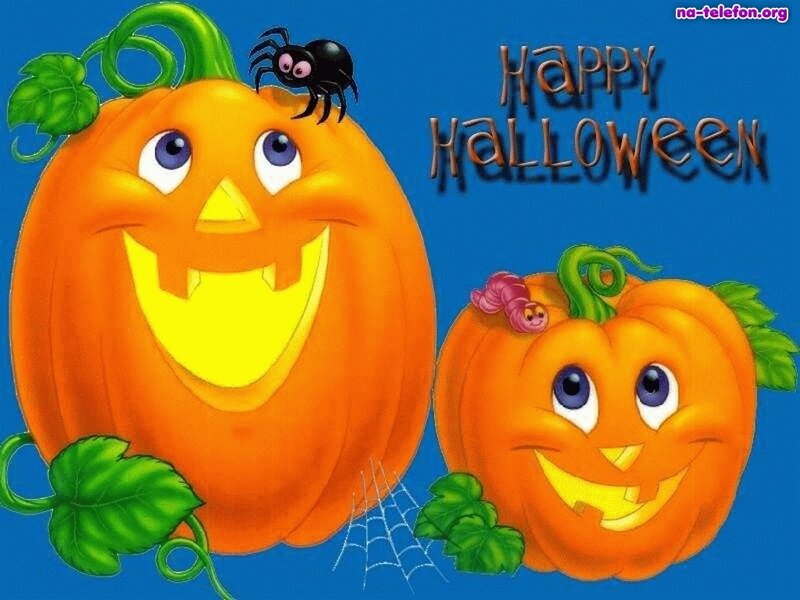 Two Jack-o'-lantern Pumpkins