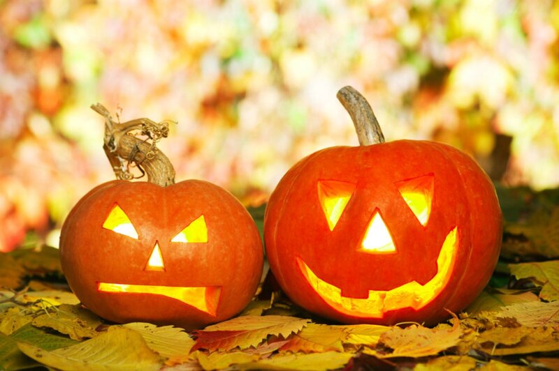 Two Jack-o'-lanterns — Orange, Festive, Autumn