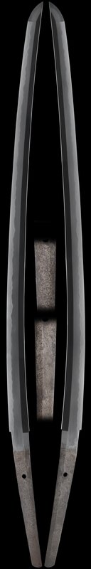 Two Japanese swords in display