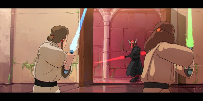 Two Jedi Vs Darth Maul