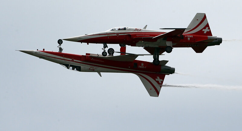 Two Jet Aircraft — Red