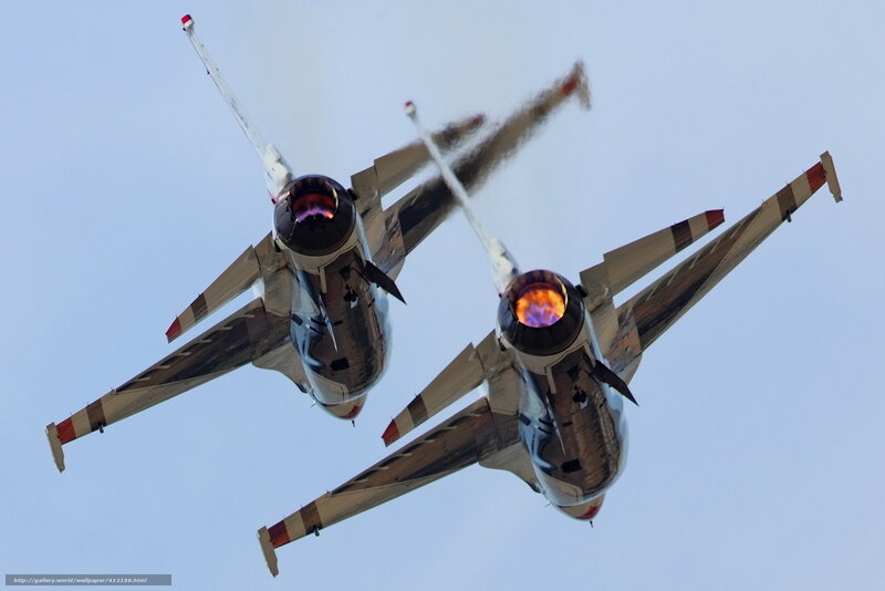 Two Jet Fighters — Blue, Dynamic