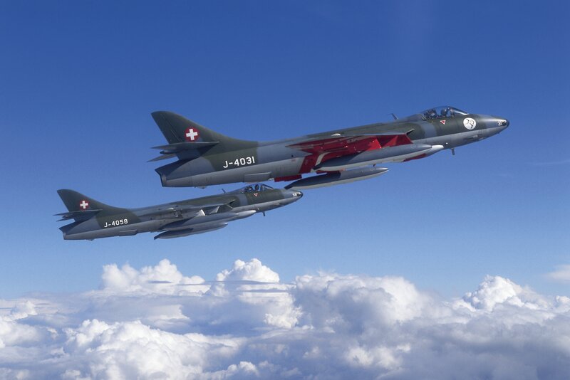 Two Jet Fighters — Blue, Serene