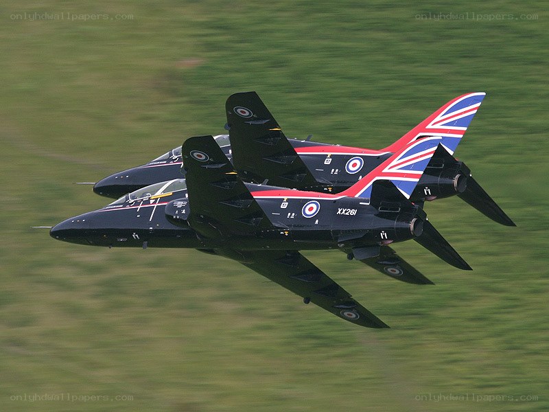 Two jet fighters in formation
