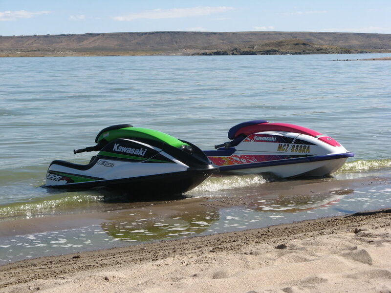 Two Jet Skis on Beach