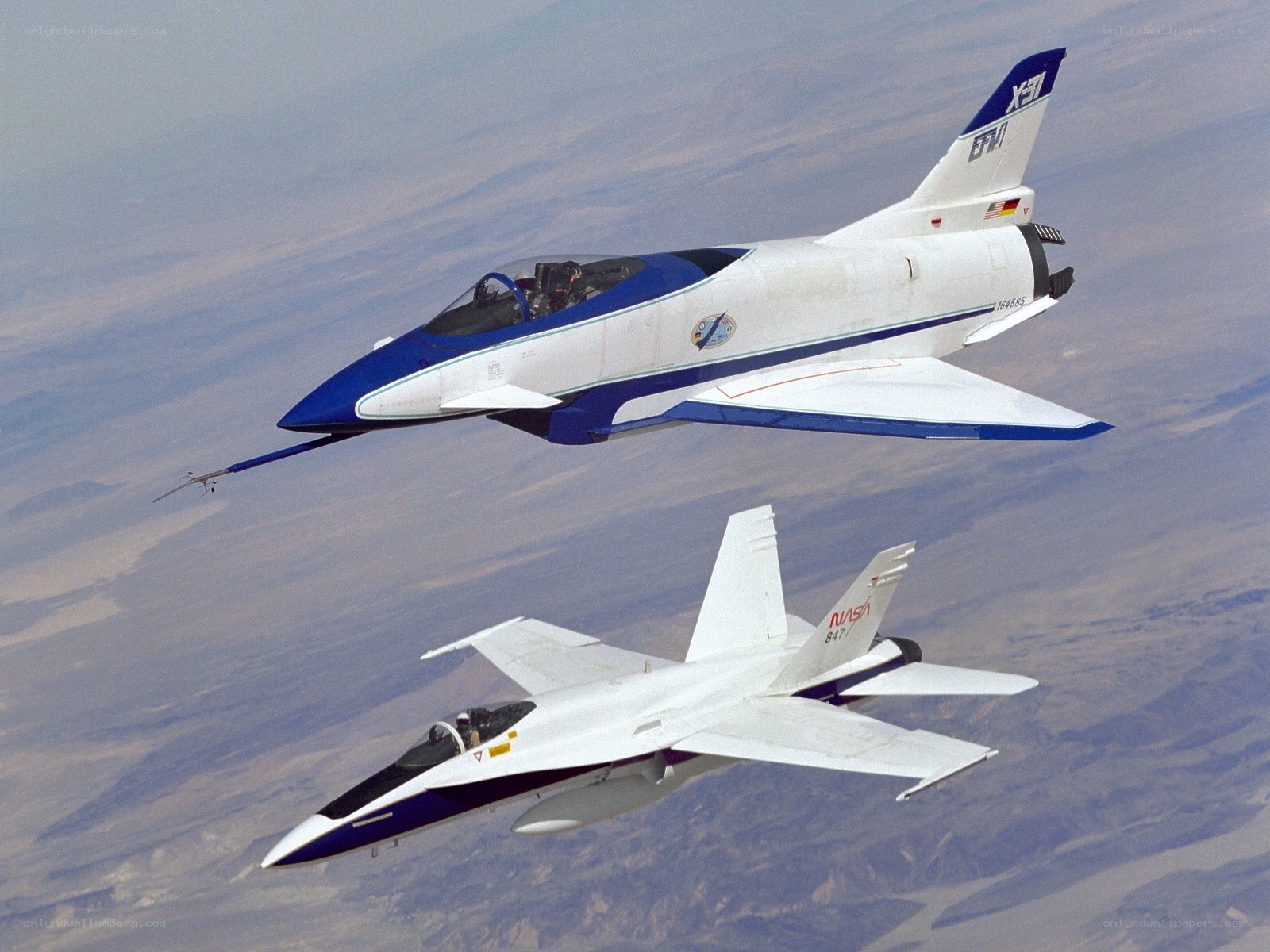 Two jets flying in formation