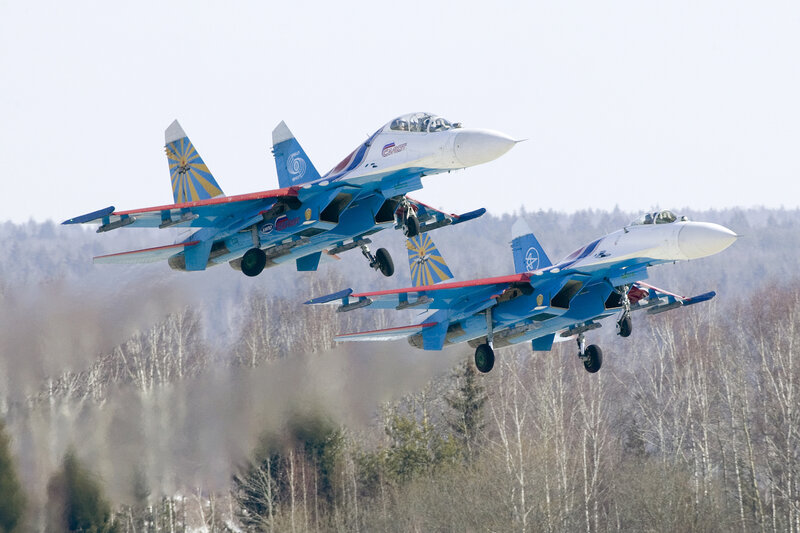 Two jets in formation flight