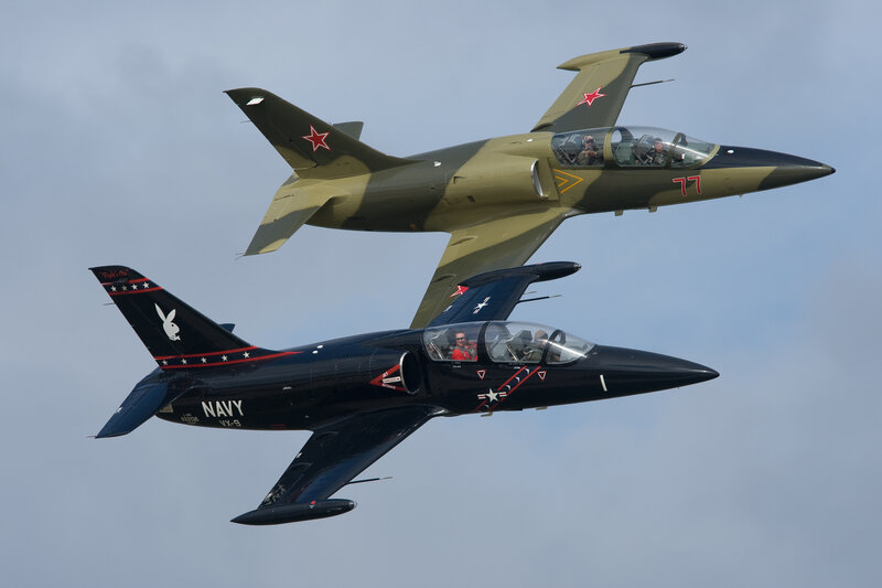 Two jets in formation flight