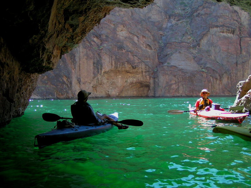 Two Kayakers in Cave