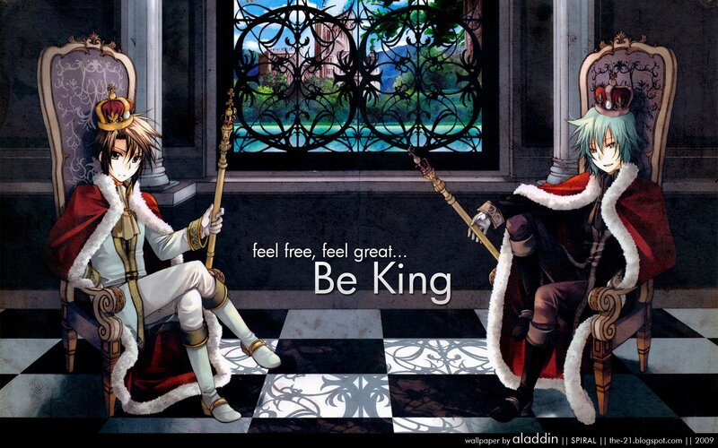 Two kings on thrones