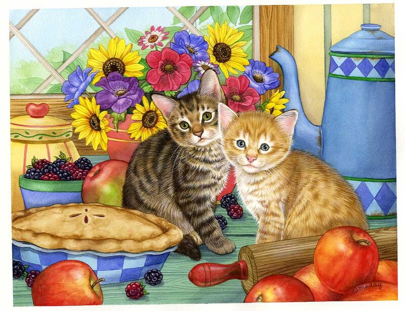 Two Kittens in Kitchen