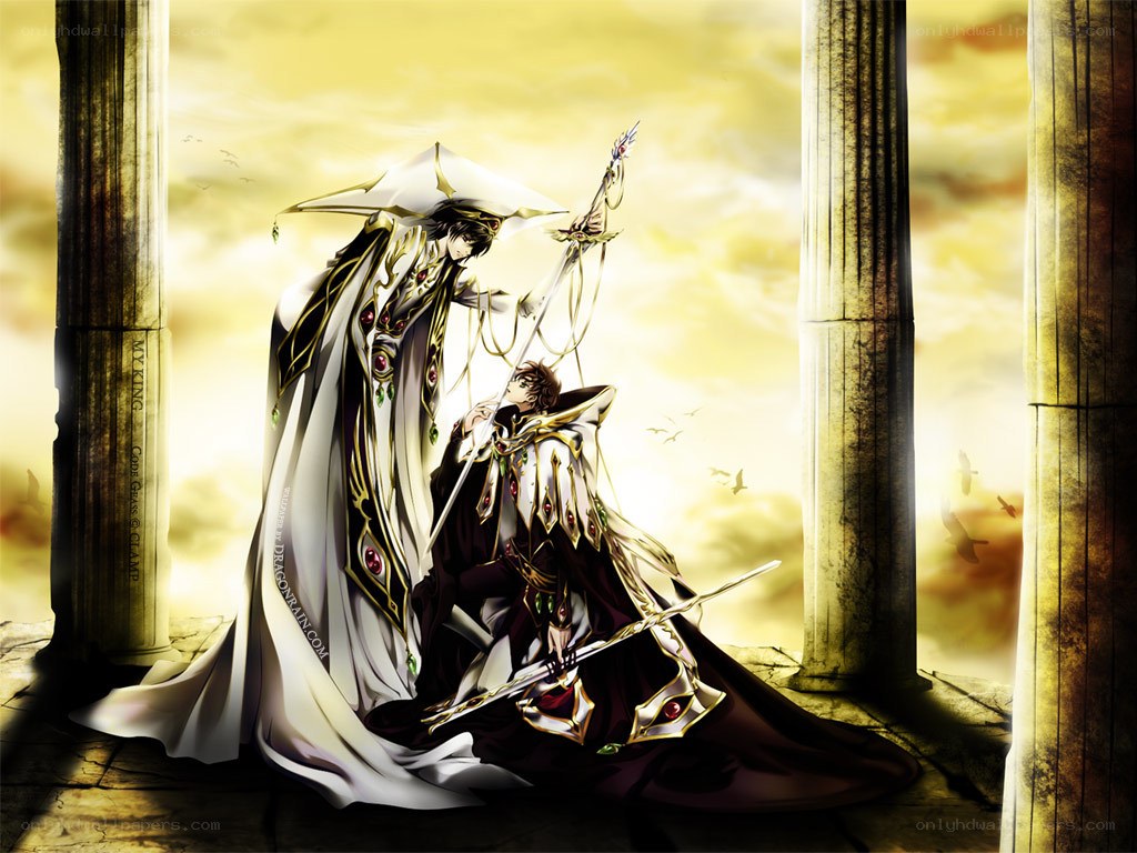 Two knights in a golden temple
