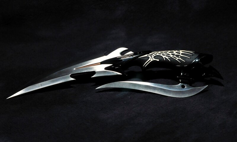 Two Knives on Black Surface — Dramatic
