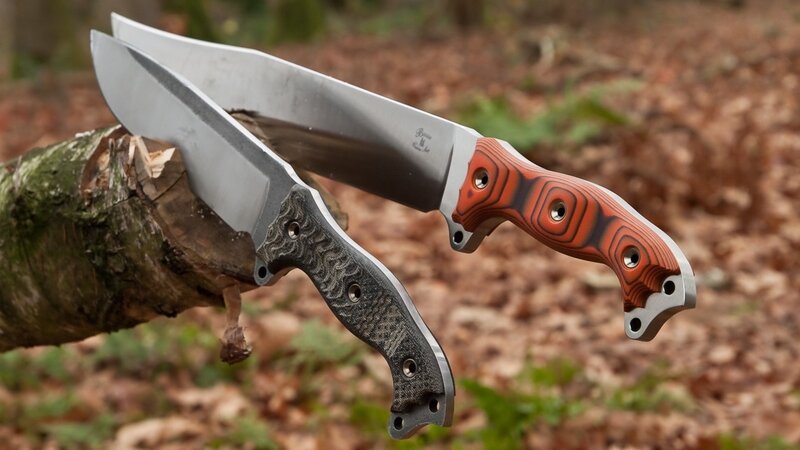 Two Knives on Log — Brown