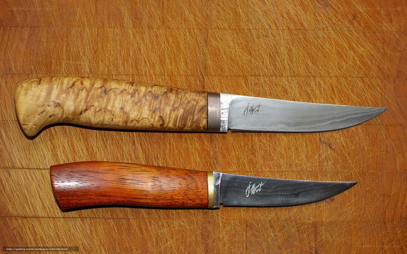 Two Knives on Wood