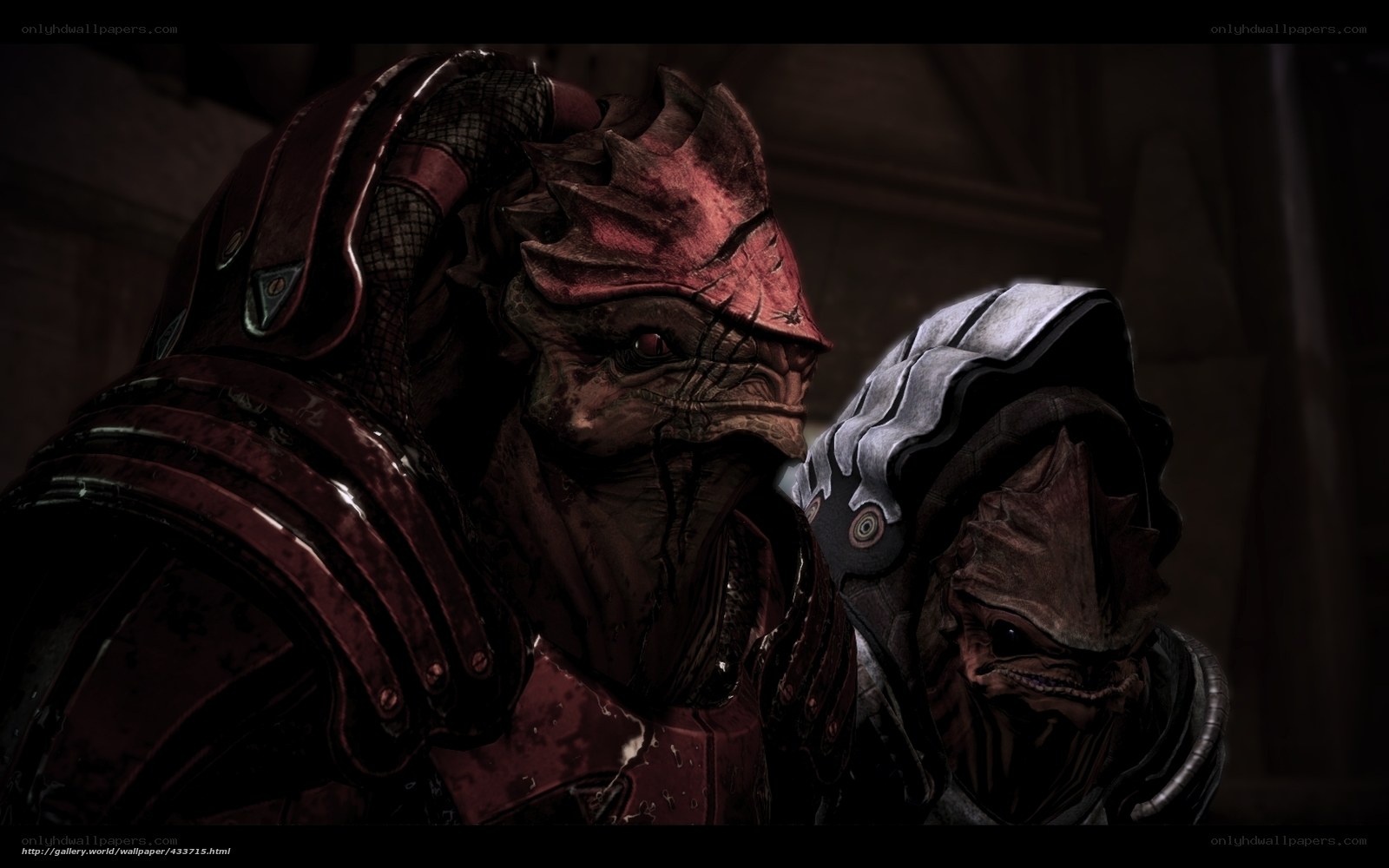 two krogan warriors in armor