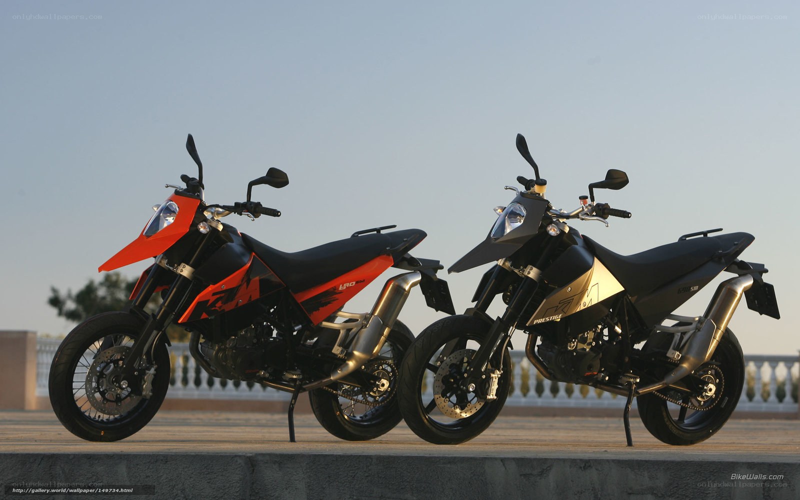 Two KTM motorcycles side by side