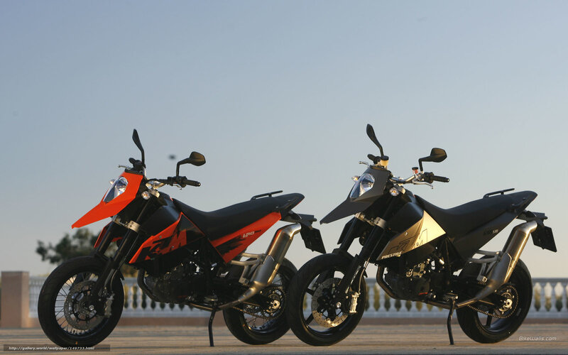 Two KTM motorcycles side by side