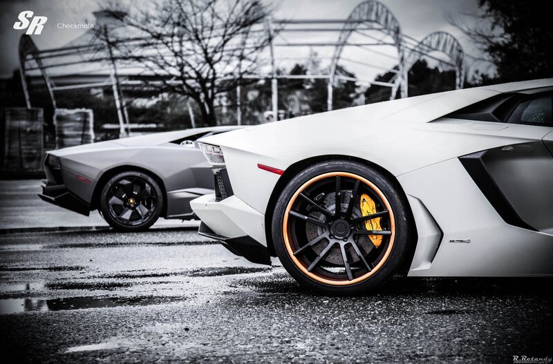 Two Lamborghini Aventadors