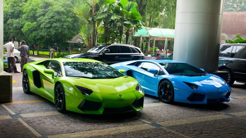 Two Lamborghini Cars — Green, Calm