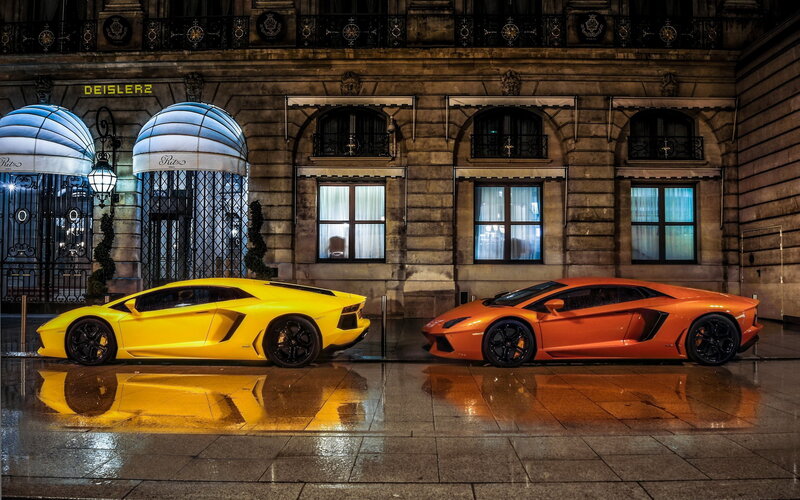 Two Lamborghini Cars — Yellow