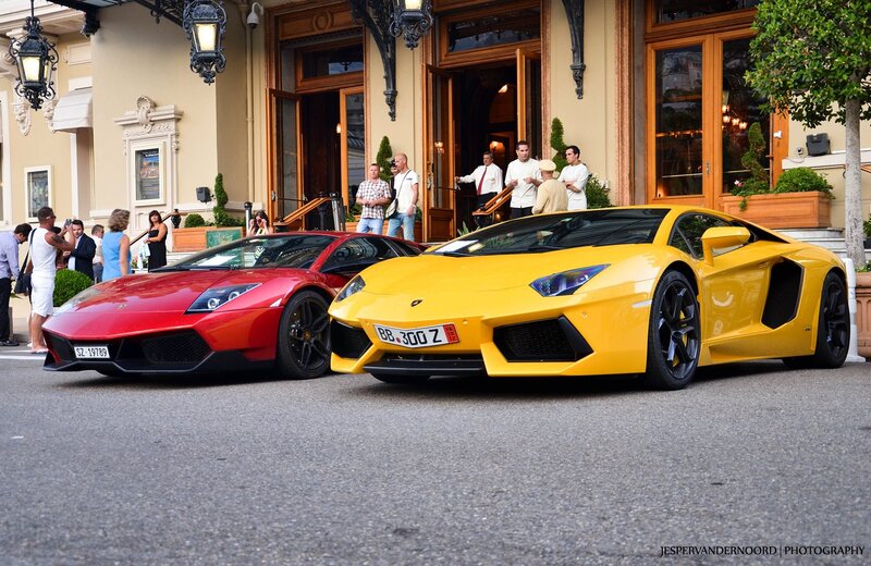 Two Lamborghini Sports Cars — Yellow, Lively