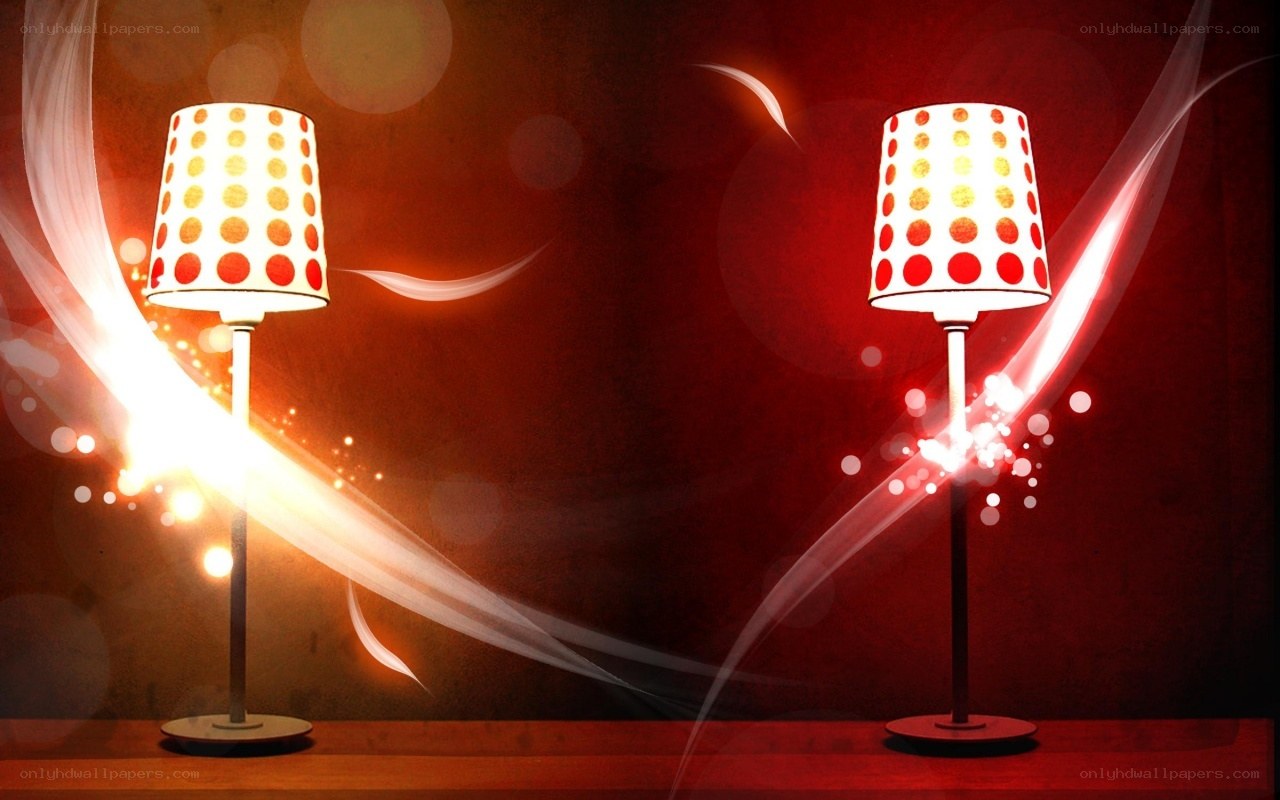 Two lamps with polka dots