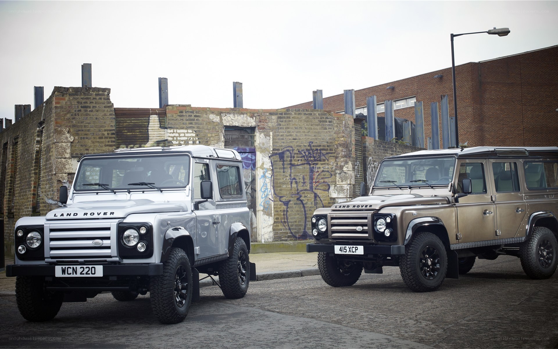 Two Land Rover Defenders