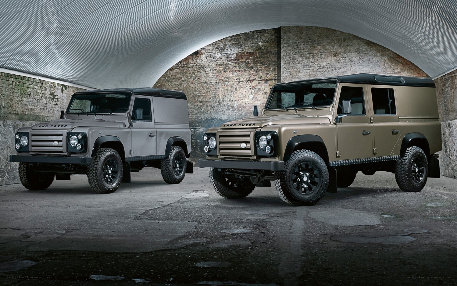 Two Land Rover Defenders