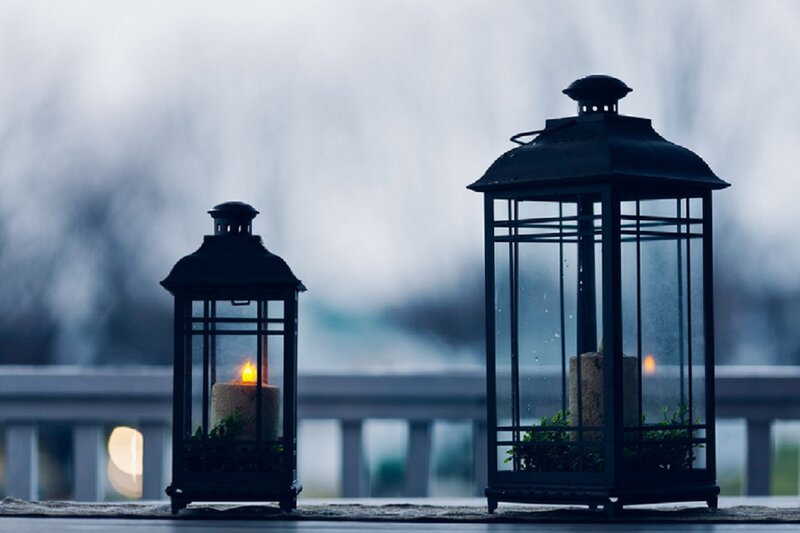 Two Lanterns on Balcony