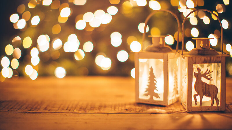 Two Lanterns on Wood