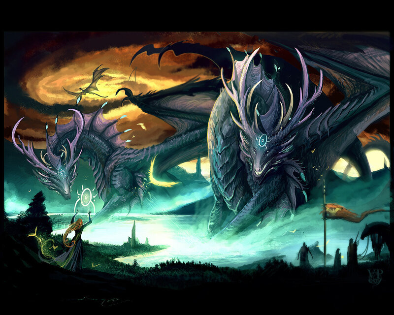 Two Large Dragons